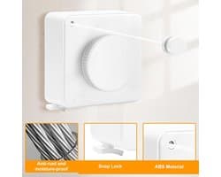 Intrekbare Waslijn - Aluminium - Tot 4,8 m - Anti-doorhangen - Voor Binnen en Buiten