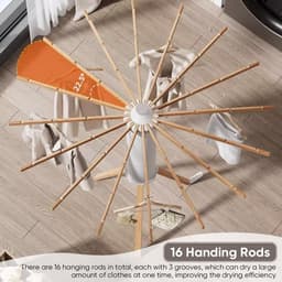 Dailygoods- Droogrek Opvouwbaar - Kledingrek met 16 Staven - Max. Capaciteit 40 Kg - Flexibele Ruimte 121 x 112 cm - Handige Opslag - Compact 70 x 18 x 16 cm — thumbnail 4