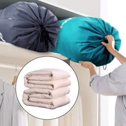 Dailygoods- Waszak Set van 2 - Opvouwbare Waszakken - 61 x 91 cm - Grijze/Bluwe Waszak - Hoogwaardige Oxford Stof - Met Trekkoord - Wasmand — thumbnail 3