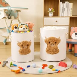 Dailygoods- Wasmand 58L - Wasverzamelaar - Highland Cow - Groot - Duurzaam - Lichtgewicht - Waszak — thumbnail 3
