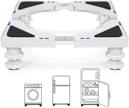 Dailygoods- Sokkel In Hoogte Verstelbaar - Basis Voor Wasmachine - Zuil Voor Koelkast - Maximale Belasting 200 kg - Trillingen Verminderen - 4 Steunpoten - Wasmachinebasis — thumbnail 1