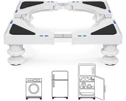Dailygoods- Sokkel In Hoogte Verstelbaar - Basis Voor Wasmachine - Zuil Voor Koelkast - Maximale Belasting 200 kg - Trillingen Verminderen - 4 Steunpoten - Wasmachinebasis