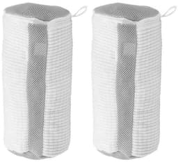 Dailygoods - 2 stuks schoenenwasmachinezakken voor droger en wasmachine, zachte vezels, 360° reiniging, herbruikbare waszak voor sneakers en tennisschoenen (wit) — thumbnail 1