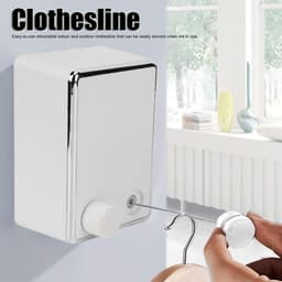 Dailygoods- Waslijn Duurzaam Roestvrij Staal - Intrekbaar - 4,2 M - Geschikt voor Binnen/Buiten - Eenvoudige Installatie - Maximaal 20 kg Kleding - Droogrek — thumbnail 3