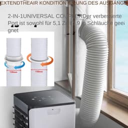 130/150mm Universele Airco Slang Koppeling | 17x17cm Hitbestendige Adapter Met Luchtdichte Afdichting | 5.9 Inch Verlengstuk Voor Mobiele Airco Uitlaat | Ventilatieleiding Raamunit Accessoire | Eenvoudig Te Monteren Zonder Gereedschap| Cyslmuk® — thumbnail 3