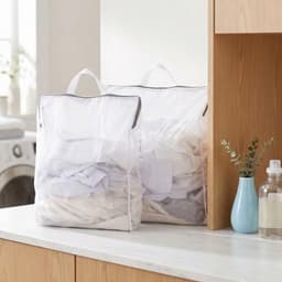 Herbruikbare waszakken van net, 2 stuks, 60 x 50 cm en 50 x 40 cm, ideaal voor delicate kleding, wasmachinezakken met ritssluiting, duurzaam en praktisch voor truien, overhemden en ondergoed — thumbnail 4
