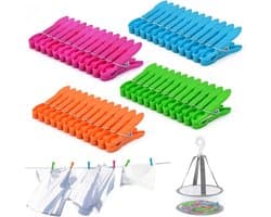 Wasknijpers Set met Mand - Kunststof - Windbestendig en Kleurig - Antislip Ontwerp - Voor Kleding en Huishoudelijk Gebruik