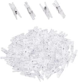 SnelShoppen - 100 Stuks Transparante Plastic Kledingknijpers Mini Clips voor Decoratie, Foto's, Scrapbooking - Duurzaam, Schokbestendig, Ideaal voor F — thumbnail 1