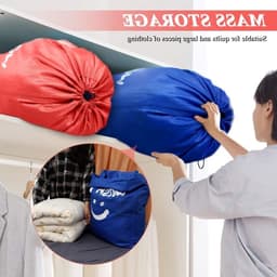 Grote Vouwbare Waszakken van 120 Liter voor Vuile Was, Duurzaam 420D Stof, Ideaal voor Thuis en Reizen, Oranje/Donkerblauw — thumbnail 2
