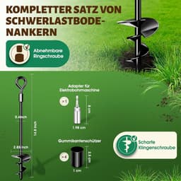 SnelShoppen - Ground Anchor Heavy Duty 4 Pack - Grondpennen Set voor Tenten, Trampolines en Grondbevestiging - Gemakkelijk te Installeren en Sterk — thumbnail 2