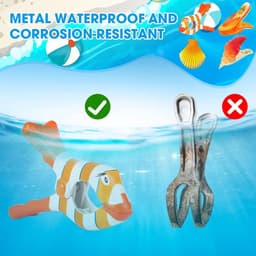 SnelShoppen - Beach Towel Clips - Grote Creatieve Handdoek Klemmen - Plastic Towel Clamps voor Strandstoelen - Ideaal voor Strand, Camping, Tuin en Zw — thumbnail 4
