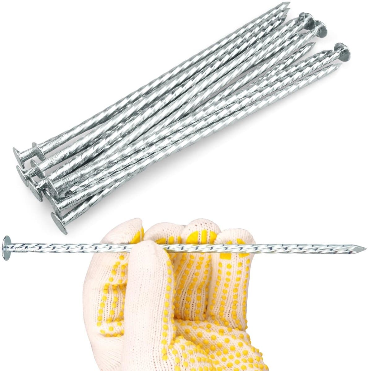 Omgoods - Spiral Grondankers in RVS voor Tuin en Camping (200 Stuks) — afbeelding 1