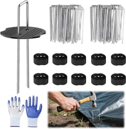 SnelShoppen - Tuinankers Set 100 Stuks + 100 Schijven, Professionele Grondankers van Verzinkt Staal, 150 mm Lang, 40 mm Breed, Ideaal voor Tuin, Campi — thumbnail 1