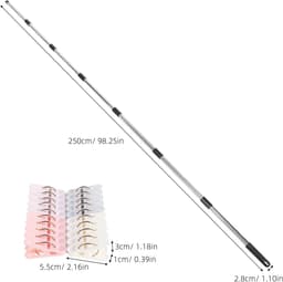 Draagbare Waslijn - Droogrek Buiten - Kleding Drogen - Weerbestendig Nylon - 250 cm - Zilver — thumbnail 5