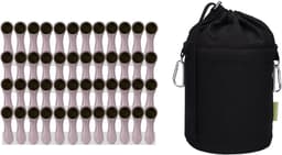 Wasknijpers Set - Kledingknijpers Klemmen - Kleding Drogen - Zachte Grip Siliconen - 48 Stuks - Paars Antraciet — thumbnail 4