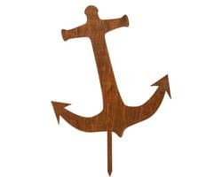 Tuinsteker Anker - Roestdecoratie Tuin - Tuin Decoreren - Cortenstaal met Roestpatina - 52 cm hoog - Roestkleurig