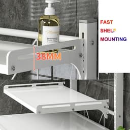 Over-The-Toilet Wasmachine Organizer Verstelbaar Opbergrek voor Wasruimte Badkamer Ruimtebesparend met in Hoogte Verstelbare Lade en Tafel — thumbnail 3