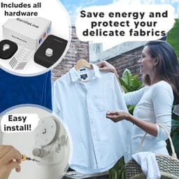 Intrekbare Waslijn - Kledinglijn Droogrek - Kleding Drogen - Wandgemonteerd - 40 ponden - Zilver — thumbnail 5