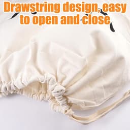 Wasnetjes met ritssluiting - Beige - 50 x 60 cm - Katoenen Grote Trekkoord Tas - Voor Kleding en Opbergen — thumbnail 4