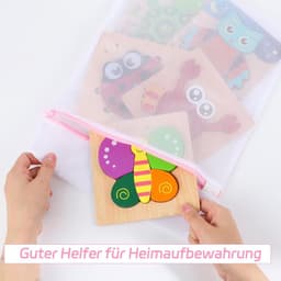Wasnetjes met ritssluiting - Polyester - XL×1, L×2, M×2 - Waszakken voor bescherming van kleding bij wassen — thumbnail 5