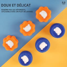Namajunas - Drogerballen 8 stuks - Berenpatroon - Blauw - Oranje - Haarvanger Wasbollen - Anti Haar Droogballen - Wasballen Pluizenverwijderaar Huisdieren Wasmachine Pluis Wasbol - Herbruikbaar — thumbnail 5