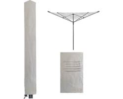 MODFU beschermhoes voor droogmolen van 600D Oxford stof – waterdichte waslijnhoes met ritssluiting – grijs – 180x16x16 cm