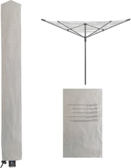 MODFU beschermhoes voor droogmolen van 600D Oxford stof – waterdichte waslijnhoes met ritssluiting – grijs – 180x16x16 cm — thumbnail 1