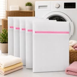 KZQ Wasnetten voor delicate kleding 5 stuks 30x40 cm met ritssluiting, herbruikbare waszakken voor fijne was, beschermt stoffen tegen slijtage en klitten, geschikt voor wasmachine en handwas — thumbnail 1