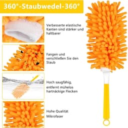 8 stuks wasbare stofvegers, stofvegers met handgreep en waszak, stofmagneet navulling voor Swiffer huishoudhulp, 360° heavy duty stofwisser voor nat- en droogreiniging — thumbnail 5
