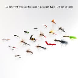 Vliegvissen Vliegen Set Vliegen Assortiment Forel Bass Vissen met Fly Box met Droge/Natte Vliegen, Nimfen, Streamers, Popper — thumbnail 5