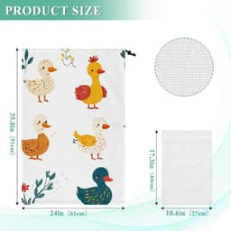 Witte Waszak - Laundry Bag Opbergtas - Kleding Wassen - Mesh Voering - 61 x 61 x 91 cm — thumbnail 3
