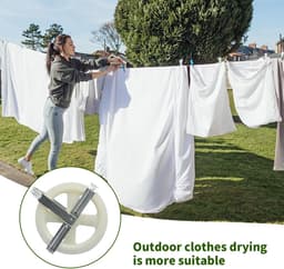 wastouw verwijzing katrollen - 12,7 cm nylon wiel met aluminium as roestvrij weerbestendig voor familie outdoor touw 2 stuks — thumbnail 4
