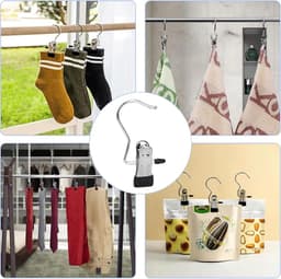 Wasknijpers, roestvrij staal, washaken, antislip, kleerhanger-clip, 360 graden draaibaar, laarsknijpers, laarzen, hangers, metalen klemmen voor broeken, schoenen, handdoek (zwart) — thumbnail 2