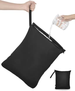 Wetbag voor zwemspullen - 2 stuks, waterafstotende tas met ritssluiting en handgreep, herbruikbare waszak voor strand, zwembad en sportactiviteiten, 40 x 50 cm — thumbnail 4