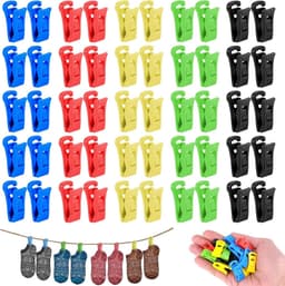 Sokkenclips voor wasmachines en drogers, een set van 60 gekleurde sokkenclips, antislip sokkenclips met haakjes. — thumbnail 2