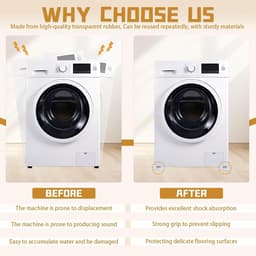 Anti-vibratie pads voor wasmachine en meubels - 4 stuks, slipvaste rubberen voeten, vloerbescherming voor banken en bedden — thumbnail 2