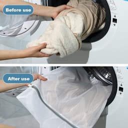 Wasmachine wasnet 60 x 80 cm - Herbruikbaar met rits - Beschermt kleding - Vermindert kleurvermenging - ShopVlot — thumbnail 3