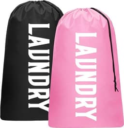 Reiswaszak Groot - 2 Stuks - Opvouwbaar - Trekkoord - Waszakken voor Vuile Was - 61x92 cm - Scheurbestendig Nylon - Waszak — thumbnail 1