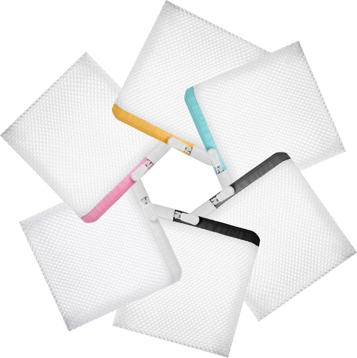 Set van 6 Mini Waszakken met Honingraatstructuur, Mesh Wasnet voor Fijne Was, Ondergoed en Sokken (14 x 12 cm) — afbeelding 1