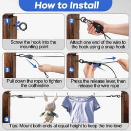 TooTaci Retractable Clothesline for Outdoor, 10M/5mm Portable Clothes Line - ShopVlot — thumbnail 5