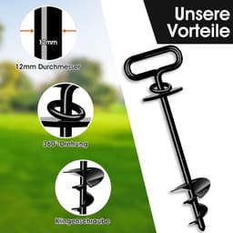 SnelShoppen - Grondanker voor Middelgrote tot Grote Honden tot 100 kg | 12 mm Grondpen voor Honden, Spiraallemmet, Hondenpaal voor Tuin, Strand, Gazon — thumbnail 3