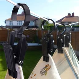 SnelShoppen - 20 Stuks Towel Clips, Handdoek Klemmen, Keuken Handdoeken Clips, Multifunctionele Kleding Haken, Zwart, Perfect voor Thuis en Camping — thumbnail 4