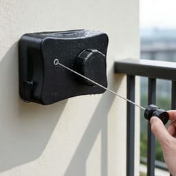 Dailygoods - Intrekbare waslijn, 5,1 m, niet-doorhangende wandgemonteerde waslijn, roestvrij staal, binnenwaslijn voor binnen en buiten, balkon, bijkeuken — thumbnail 3