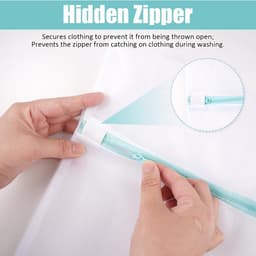 Wasmachine Wasnetten Set van 2 - Fijnmazige Polyester Waszakken voor Dekens, Jassen en Kussenslopen met Verborgen Rits (60 x 80 cm en 90 x 110 cm) — thumbnail 5