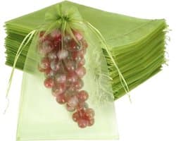 Fruitzakken - Beschermnetten Oogst - Vruchten Beschermen - Herbruikbaar Trekkoord - 100 stuks 15x20cm - Groen