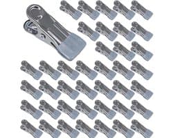 SnelShoppen - 40 Stuks Kledingknijpers RVS, Roestvrijstalen Clips, Duurzame Metalen Wasknijpers voor Kleding, Handdoeken, Sokken, Foto's, Snacks, Seal