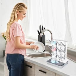 SnelShoppen - Staand droogrek voor babyflessen, ruimtebesparend verticaal babyflessenrek met afdruipbak, BPA-vrij, voor babyflessen, zuigertjes, beker — thumbnail 4