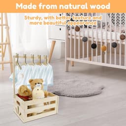 SnelShoppen - Multifunctionele Baby Basket met Handvat, Houten Baby Shower Opbergdoos 41 x 30 x 20 cm, Voor Nieuwe Ouders, Verjaardagen, Baby Showers, — thumbnail 3