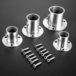 SnelShoppen - Set van 2 Kledingsteunen met Flens voor Kledingrail 32 mm - Roestvrij Staal - Stevig en Duurzaam - Inclusief Bevestigingsmateriaal — thumbnail 4