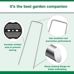 SnelShoppen - Grondankers Grondanker Set van 50 + 50 Wasers, Stalen Haringen voor Bevestiging van Onkruidvlies, Worteldoek voor Tuin en Buiten — thumbnail 4